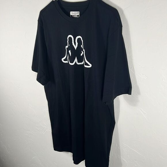 🔥🔥 KAPPA Graphic T-Shirt Short Sleeve Black Streetwear Logo Size XL - PERFECT - Picture 4 of 6